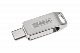 Pendrive, 32GB, USB 3.2 Gen1 + USB-C, alumínium ház, MYMEDIA "Dual" (by VERBATIM)