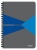 Spirálfüzet, A5, kockás, 90 lap, laminált karton borító, LEITZ "Office", szürke-kék